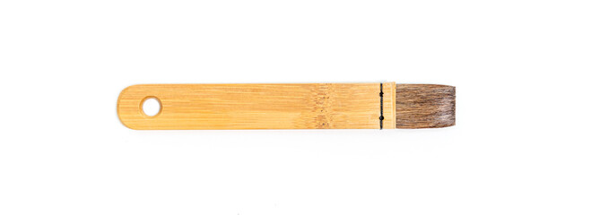 Watercolor wooden brushes isolated on white background. Flat brushes.