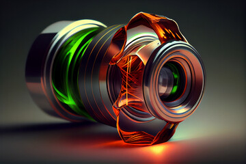 Professional cameraobjective on black background
