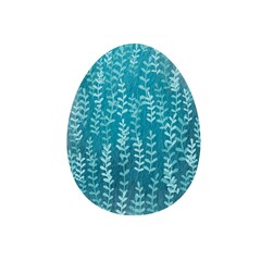 Ocean Blue Easter egg with fern texture watercolor background for decoration on Easter festival.