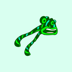 Green alien with two eyes