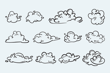 Handdrawn doodle cloud in cartoon style