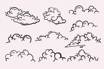 Handdrawn doodle cloud in cartoon style