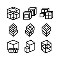 cube icon or logo isolated sign symbol vector illustration - high quality black style vector icons
