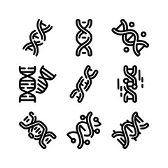 dna spiral icon or logo isolated sign symbol vector illustration - high quality black style vector icons
