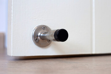 White door with door stopper