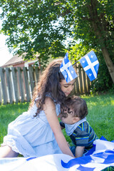 celebrates the national holiday,
Drapeau qu&eacute;bec - Happy Quebec Day
Quebec's National Holiday,
La Fete Nationale du Quebec,
St. Jean-Baptiste