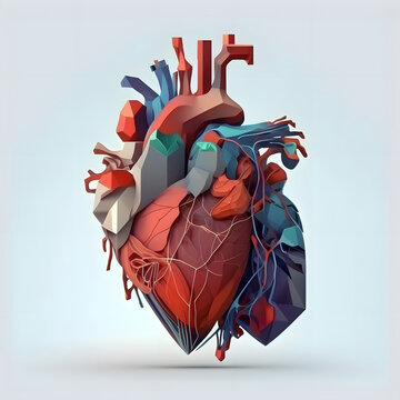 Human heart. Flat illustration isolated on white background.
