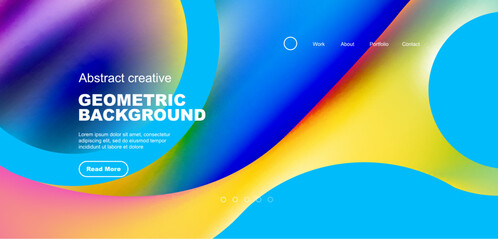 Liquid colors with flowing round shapes abstract background. Vector illustration for wallpaper, banner, background, leaflet, catalog, cover, flyer