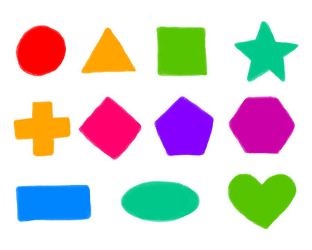 set of hand drawn shape