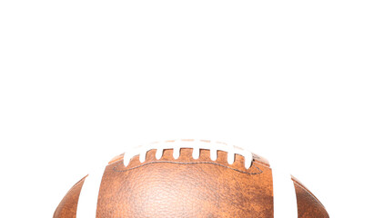 Ball for American football on a white background. USA game. Copy space.