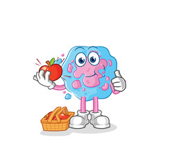 cell eating an apple illustration. character vector