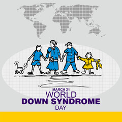 World Down Syndrome Day, Poster and Banner vector