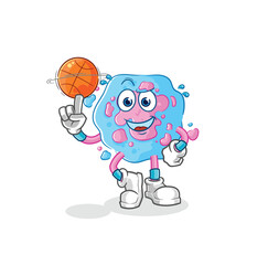 cell playing basket ball mascot. cartoon vector
