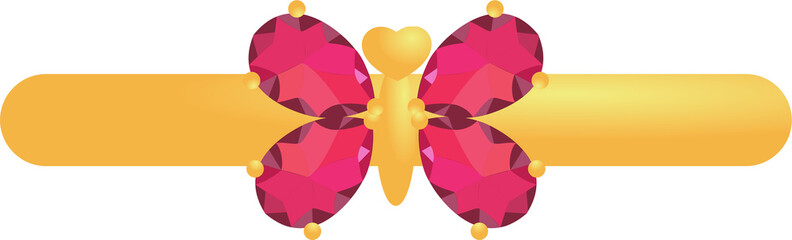 Ruby gemstone butterfly shape ring 20230227-MCP253-41