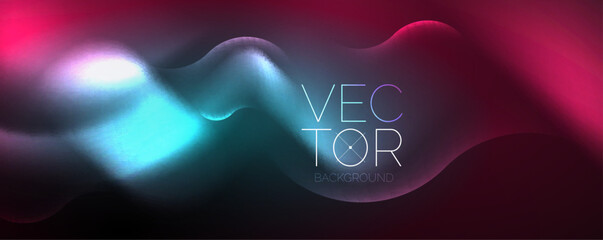 Neon glowing waves, magic energy space light concept, abstract background wallpaper design