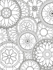 Flower carpet. Coloring book for adults and children.