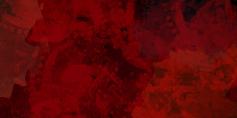Red and black background with texture crackts background with watercolor pink scraped grungy background. Grunge background frame dark red watercolor background. 