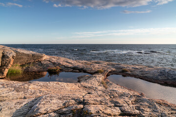 Fototapeta na wymiar The rocky coast of Norway in Ytre Hvaler National Park