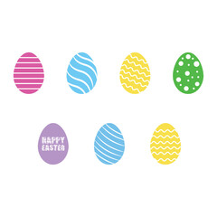 Easter eggs colorful  icon set
