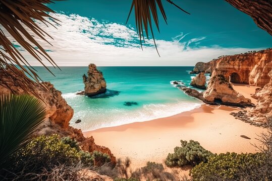 Located in the southern region of Portugal, the Algarve is home to a stunning stretch of tropical coastline suitable for spending lazy summer days. Generative AI
