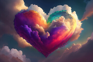 Love is in the air with vibrant heart shape cloud