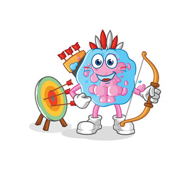 cell hawaiian waving character. cartoon mascot vector