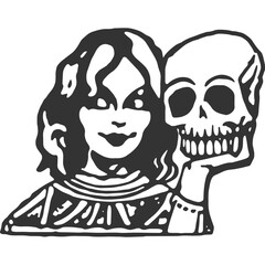 Yorick Skull Vintage Illustration Vector