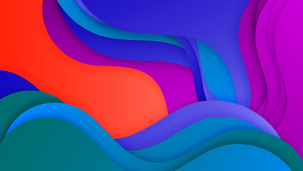 Colorful wave curve vector background. Vibrant waves colorful curve vector background
