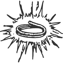 Gyges of Lydia Rings Vintage Illustration Vector