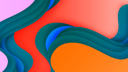 Colorful wave curve vector background. Vibrant waves colorful curve vector background
