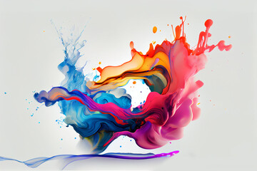 Color explosion abstract background. Abstract background with water color explosion pattern on white background , Created using generative AI tools.