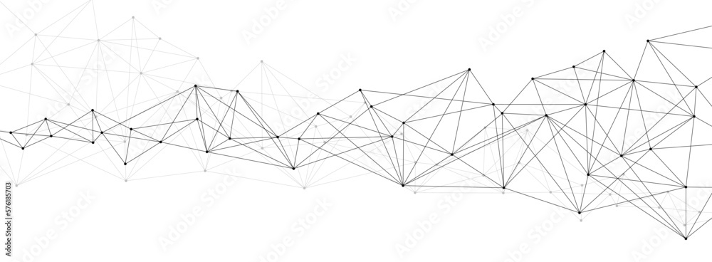 Poster Polygonal structure network system connect lines and dots background template.
