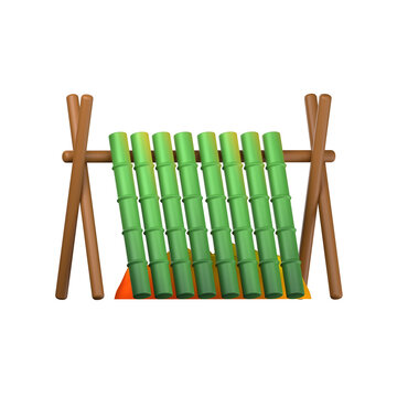 lemang or rice wrapped in bamboo sticks in 3d ilustration of ramadhan islamic theme
