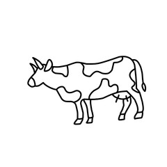 Cow Line Icon