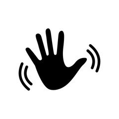 Hand wave waving hi or hello icon