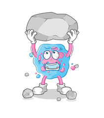 cell rich character. cartoon mascot vector