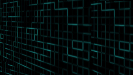 perspective futuristic pattern isolate on black background.abstract square shape modern style.