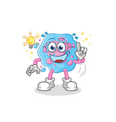 Naklejka premium cell got an idea cartoon. mascot vector