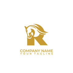 Letter R Horse symbol vector icon. Initial equestrian vector logo design with isolated background.