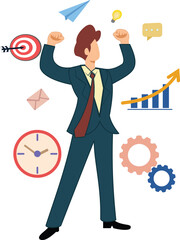 passionate businessman. excited businessman icon. businessman and business icon