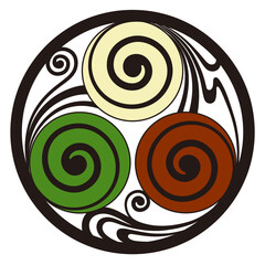 家紋風デザイン / 渦巻き