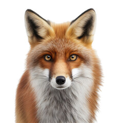 Naklejka premium fox face shot , isolated on transparent background cutout , generative ai