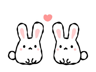 うさぎのカップル	
