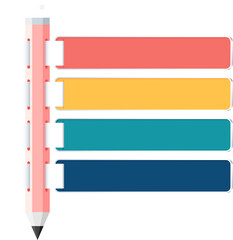 Obraz premium Pencil infographic step down template.