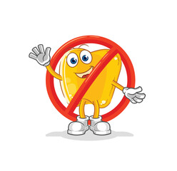 say no to gold teeth mascot. cartoon vector