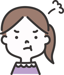 怒る女の子のイラストアイコン