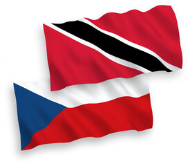 Flags of Czech Republic and Republic of Trinidad and Tobago on a white background