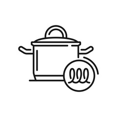 Pot compatible with induction surface outline icon