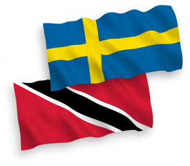 Flags of Sweden and Republic of Trinidad and Tobago on a white background