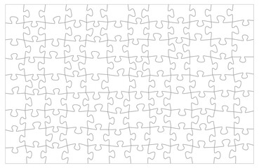 Blank jigsaw puzzle grid, game or quiz template